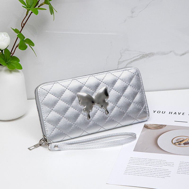 Women's Rhombus Multiple Slots Niche Clutch Textured Ladies Wallet