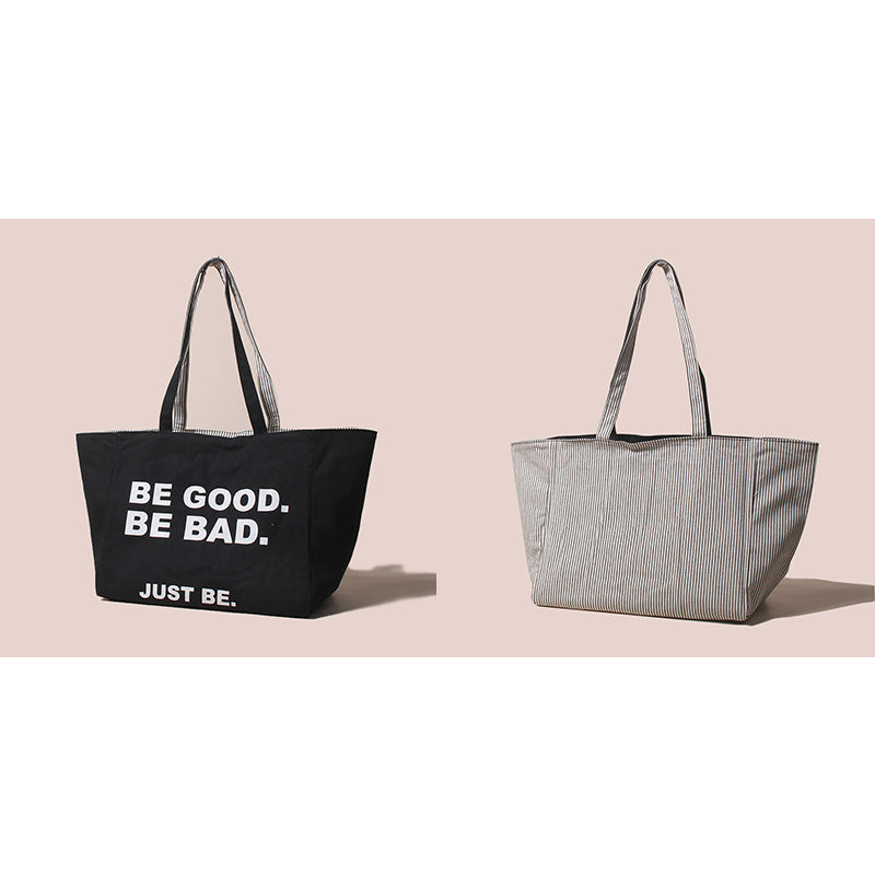 Capacity Double-sided Thick Canvas Female Dumpling Women's Shoulder Bag