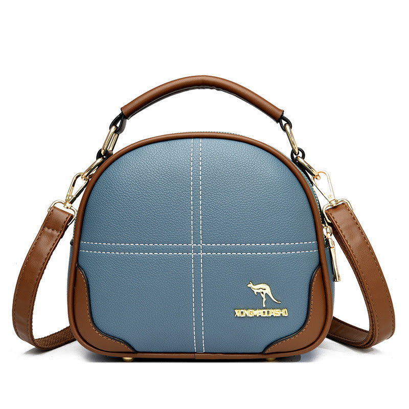 Women's High-grade Embroidery Thread Commute Soft Leather Crossbody Bags