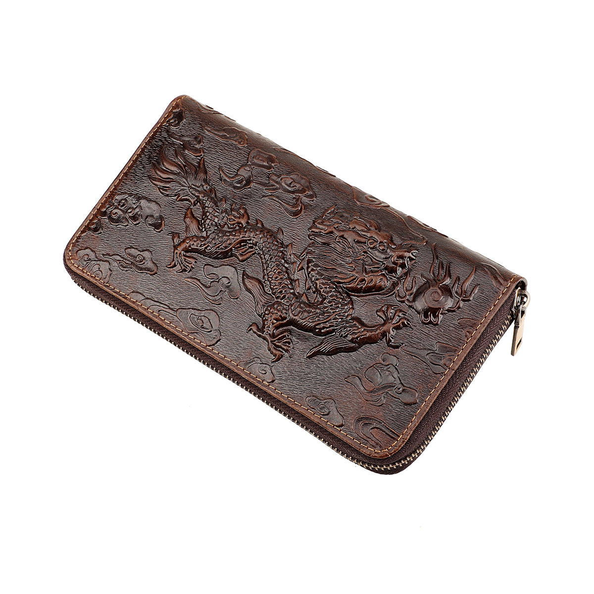 Women's & Men's Three-dimensional Dragon Zipper Swiping Personalized Large Capacity Clutch Ladies Wallet