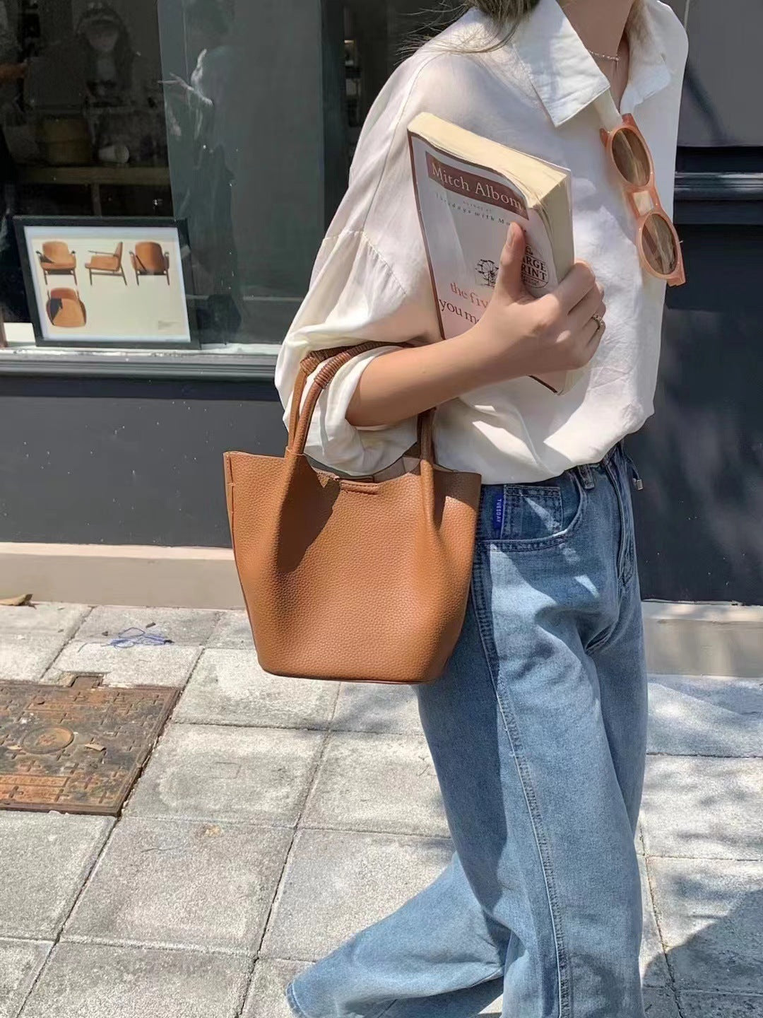 Lady Hand-held Vegetable Basket Processing Top Handbags