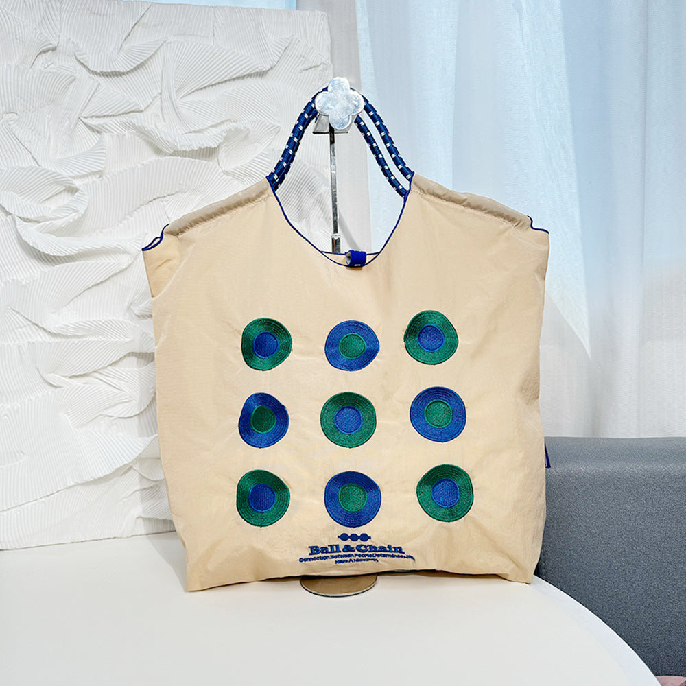 Environmental Protection Embroidery Shopping Nylon Cloth Women's Handbag