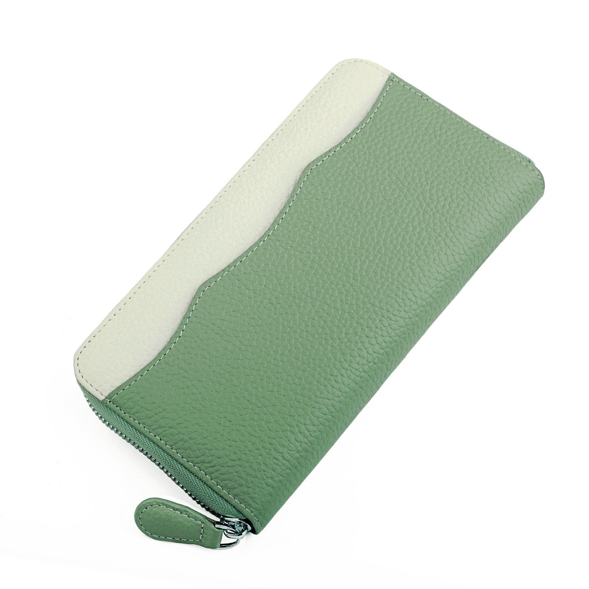 Passport Style First Layer Long Cowhide Ladies Wallet