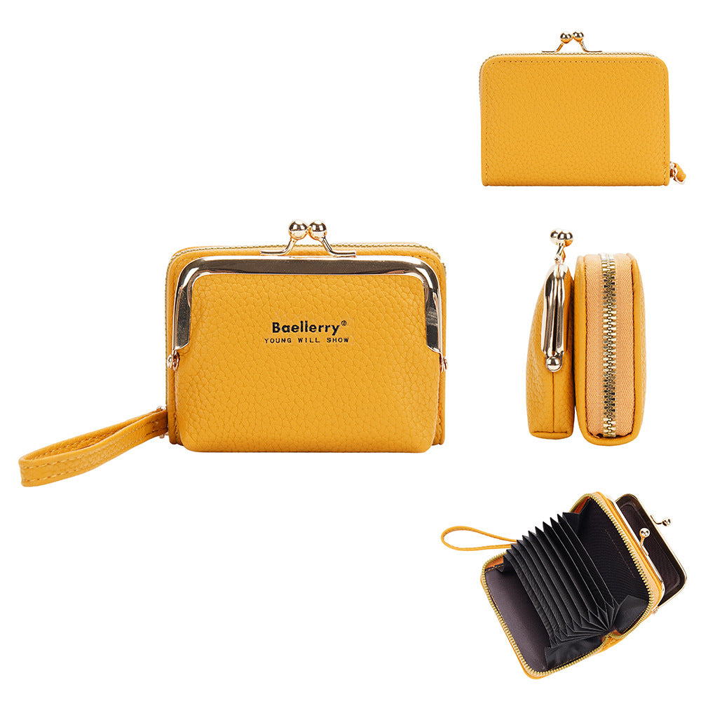 Women's Portable Zipper Expanding Mini Mouth Ladies Wallet