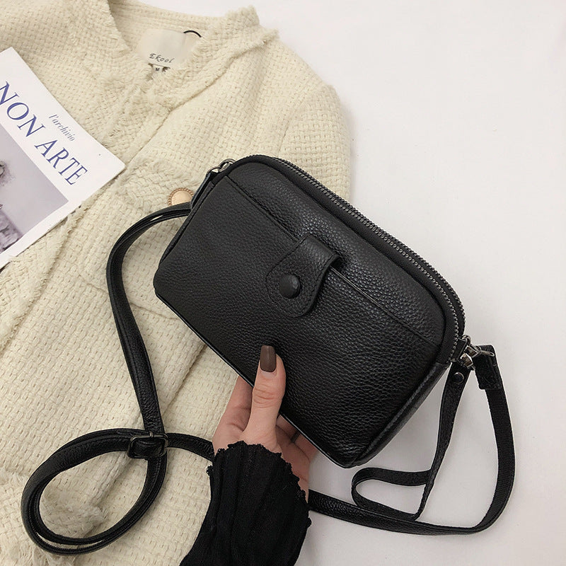 Women's Cattlehide Leather Surface Mini Simple Mom Crossbody Bags