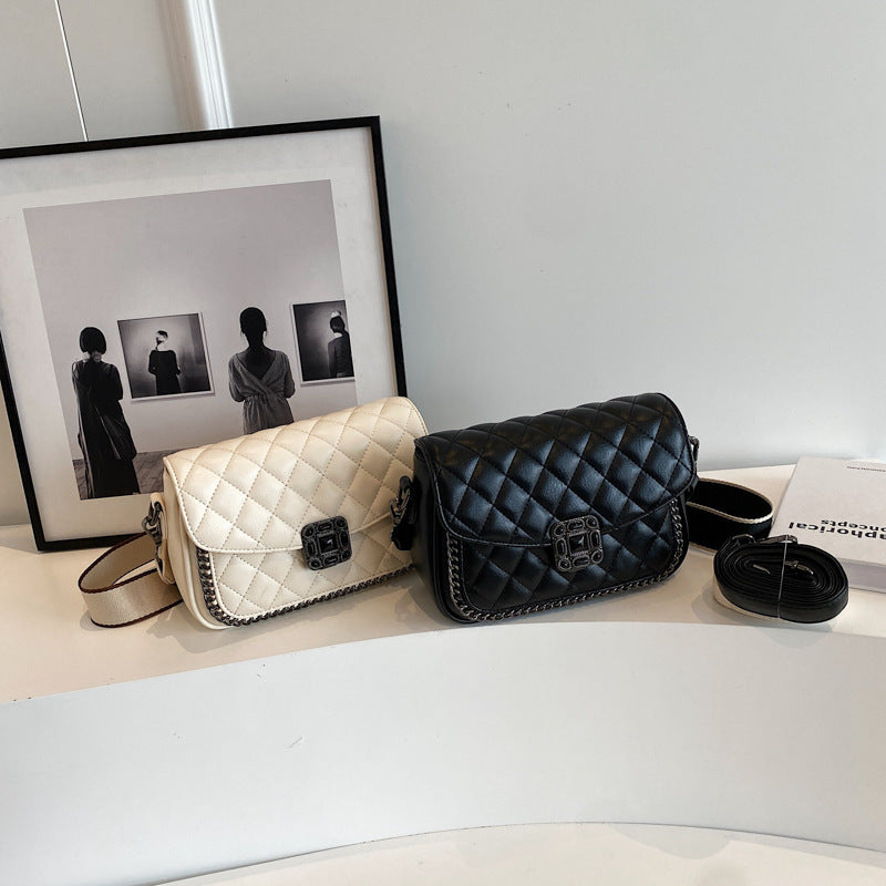 Women's Diamond Embroidery Thread Popular Texture Wide Crossbody Bags