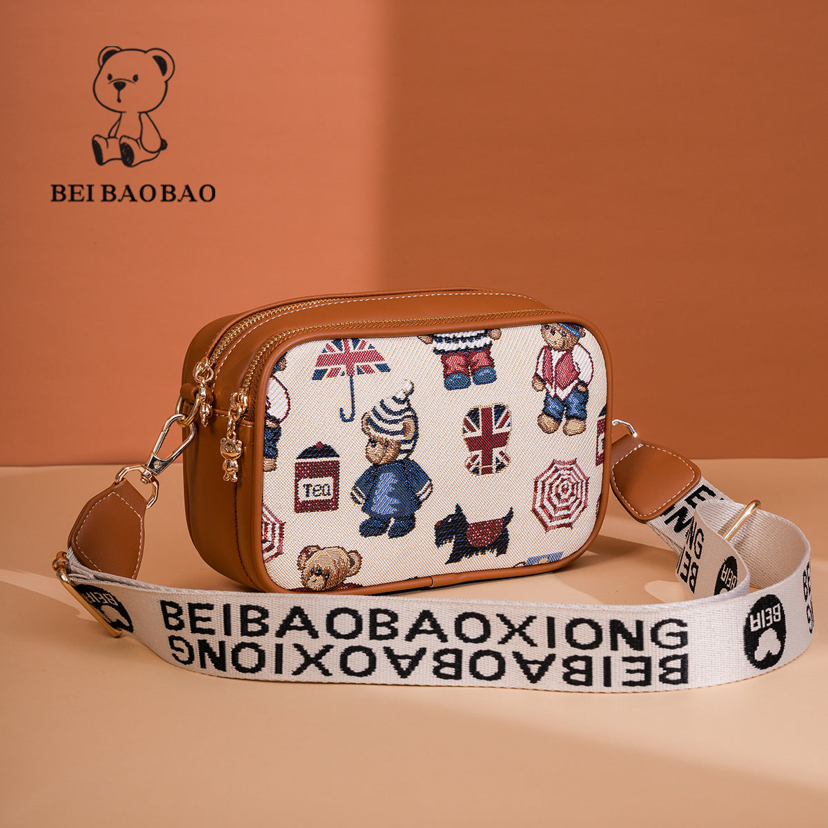 Source Cute Bear Contrast Color Niche Shopping Bags