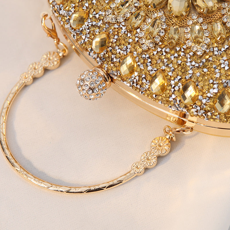 Women's Clutch Alloy Diamond Flower Dress Banquet Evening Bags