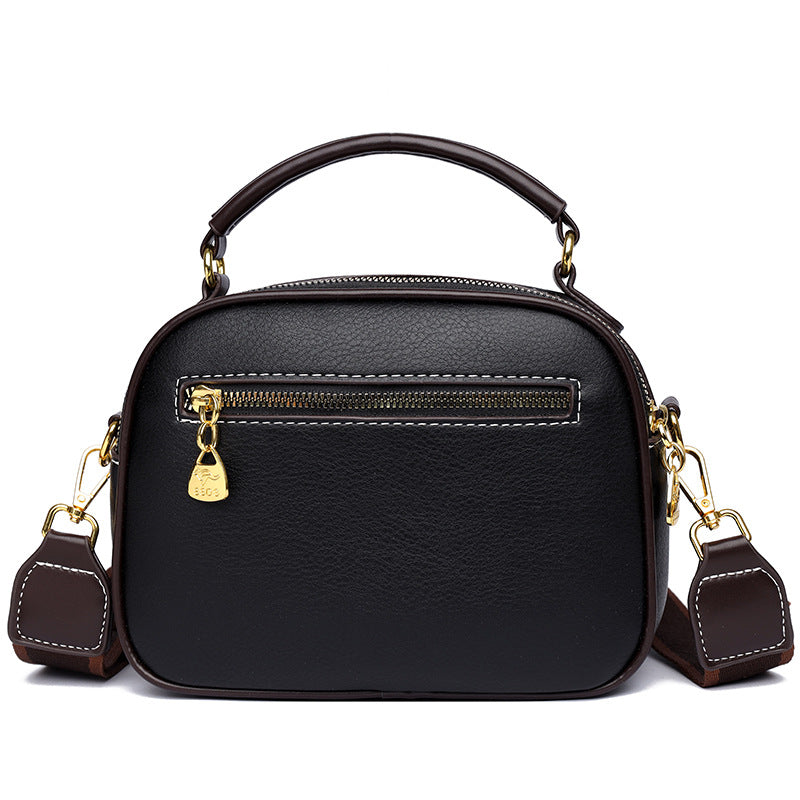 Women's Box Doctor Leather Pattern Versatile Contrast Color Bags