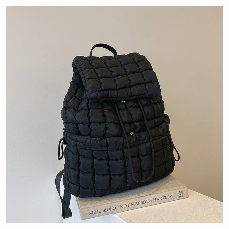 Women's Commuter Large Capacity Lightweight Fluffy Plaid Backpacks