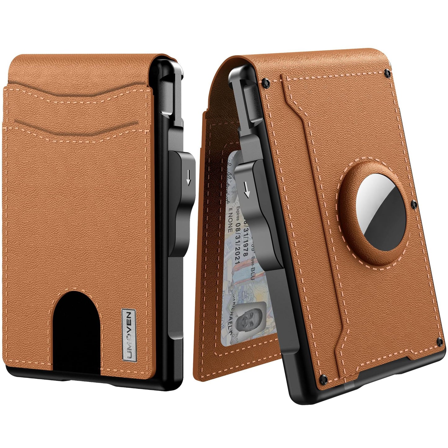 Men's High-grade Large Capacity Swiping Flip Metal Men's Wallets