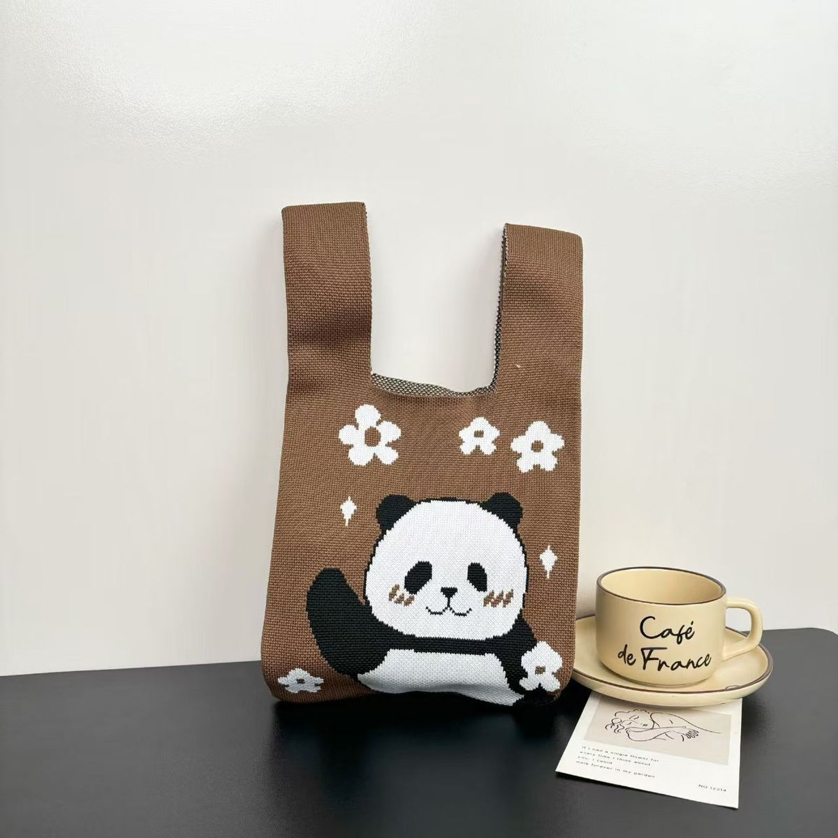 Women's Cute Panda Knitted Gift Niche High-grade Women's Handbag