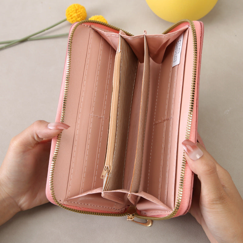 Women's Style Long Large Capacity Plaid Clutch Korean Ladies Wallet