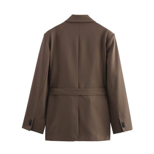 Women's Fashion Temperament With Belt Trousers Suits