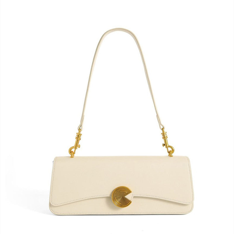 Women's Cowhide Underarm High-grade Portable Baguette Female Shoulder Bags