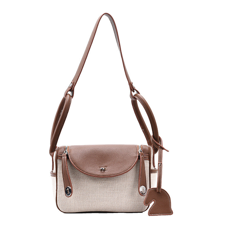 Women's Canvas Contrast Color Hand Holding Pillow Design Crossbody Bags