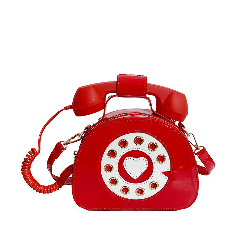 Colorful Personalized Creative Telephone Funny Patent Handbags
