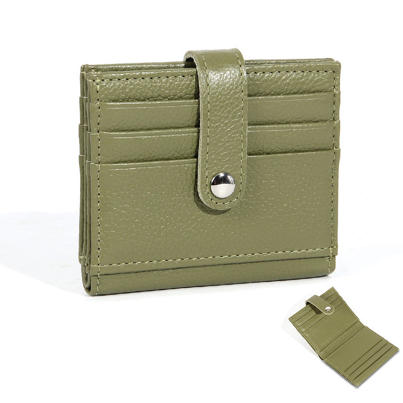 Women's First Layer Cowhide Korean Simple Short Two Ladies Wallet