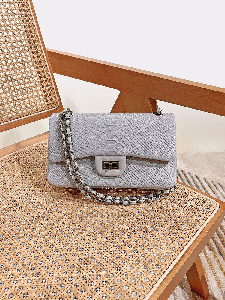 Women's Yak Leather Boutique Classic Style Snakeskin Armpit Bags