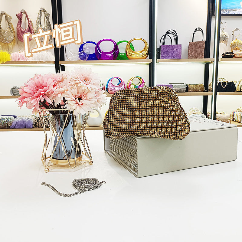 Women's French Entry Lux Shell Rhinestone Hand Bags