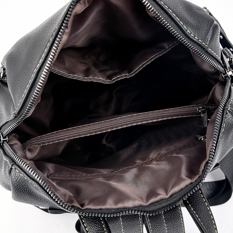 Women's Fashion Retro Summer Soft Leather High Backpacks