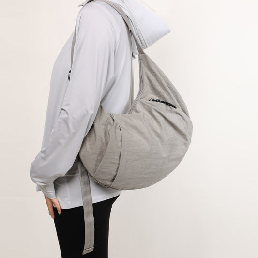 Women's & Men's Solid Color Simple Cycling Style Nylon Crossbody Bags