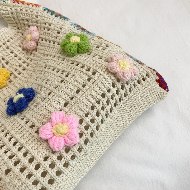 Women's Flower Hand-woven Summer Sea Side Vacation Bags