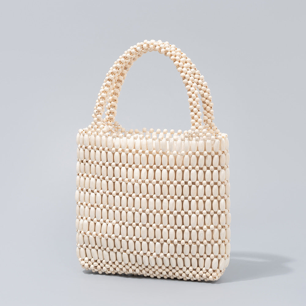 Women's Bead Woven Summer Niche Design Portable Handbags