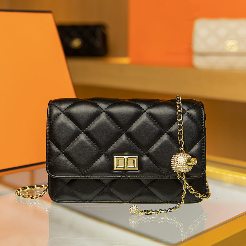 Trend Classic Style Rhombus Chain Golden Crossbody Bags