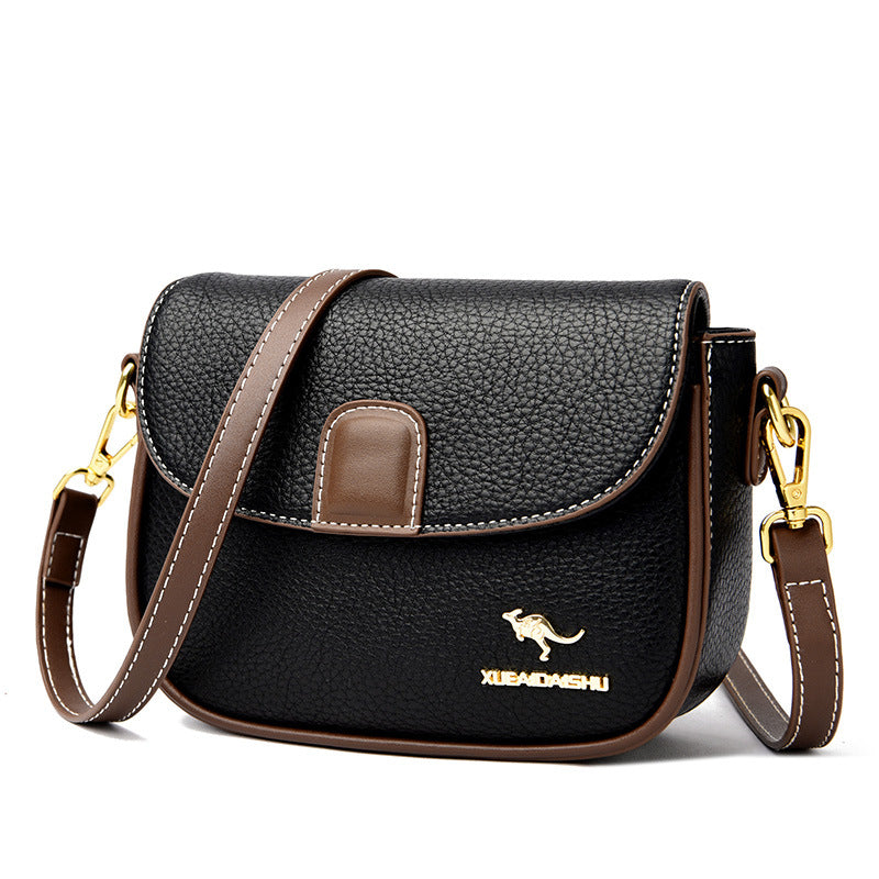 Korean Style Fashion Soft Leather Color Shoulder Bags