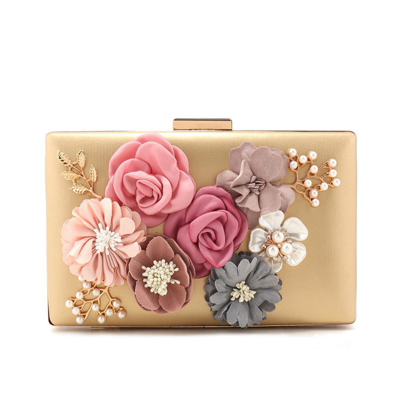 Women's Fashion Flower Dinner Temperament Banquet Clutch All Evening Bags