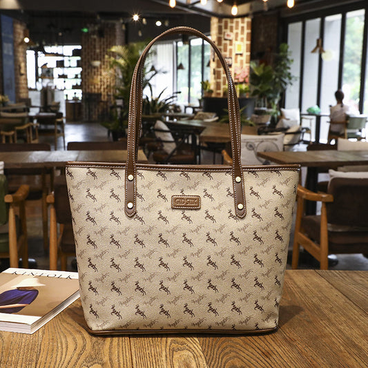 Women's Summer Large Capacity Fashion Printed Pony Shoulder Bags