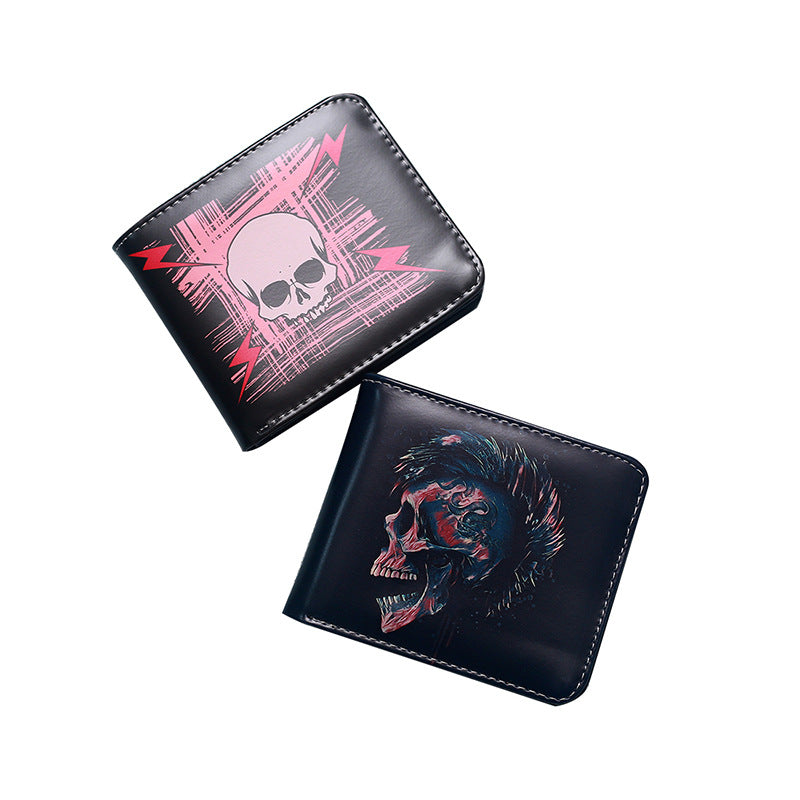 Vintage Demon Skull Short Portable Fashion Men's Wallet