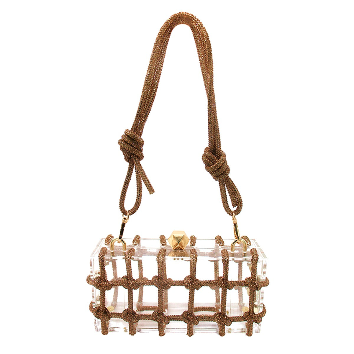 Transparent Acrylic Rope Dinner Shiny Design Handbags