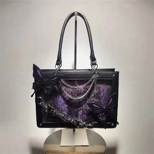 Labyrinth Butterfly Cartoon Gothic Spider Web Tote Bags