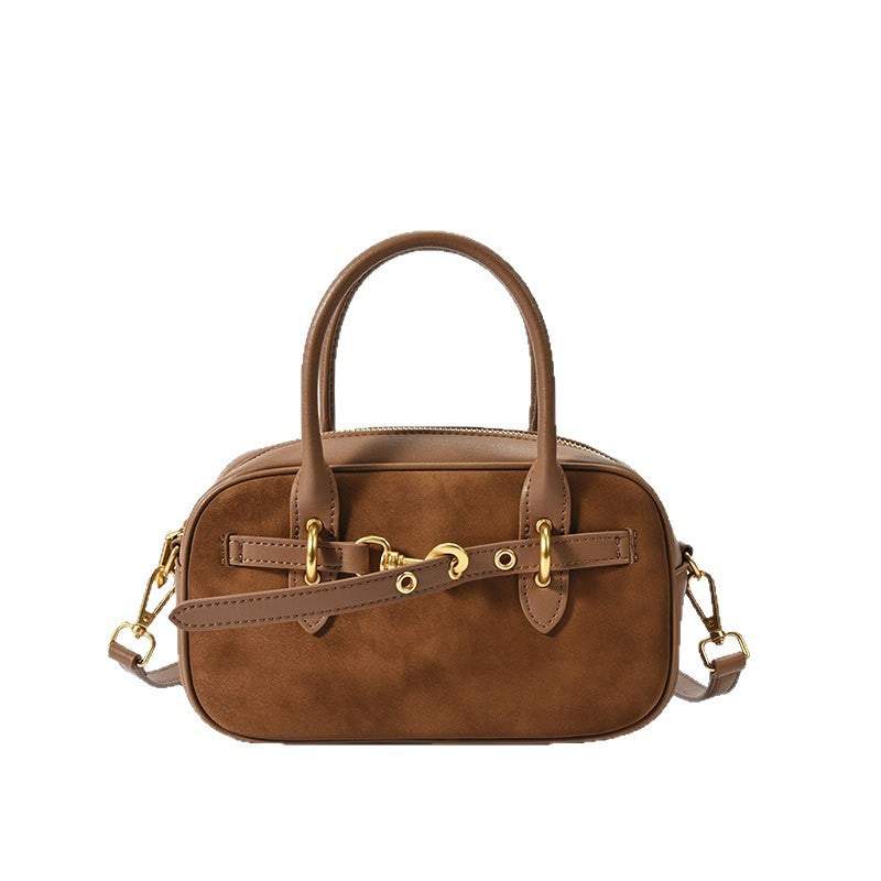 Women's Bowling Genuine Leather Vintage Portable Boston Fashion Women's Messenger Bag