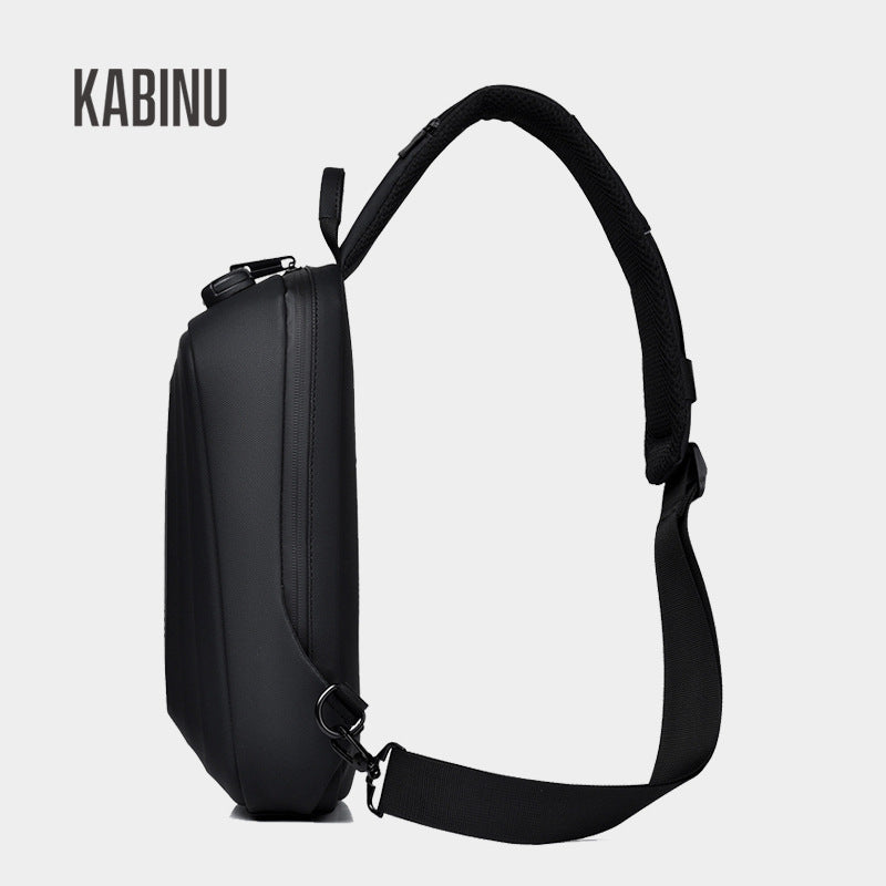Men's Fashion Solid Color Charging Waterproof Men's Chest Bags
