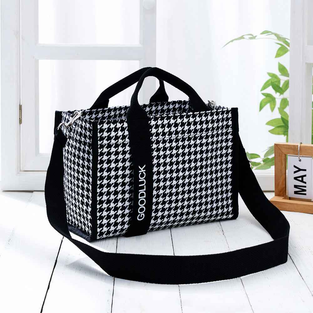 Women's Portable Waterproof Film Canvas Striped Handbags