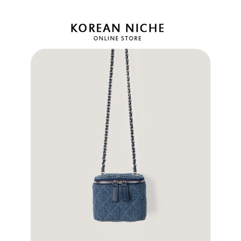 Women's Embroidery Thread Denim Chain Simple Crossbody Bags