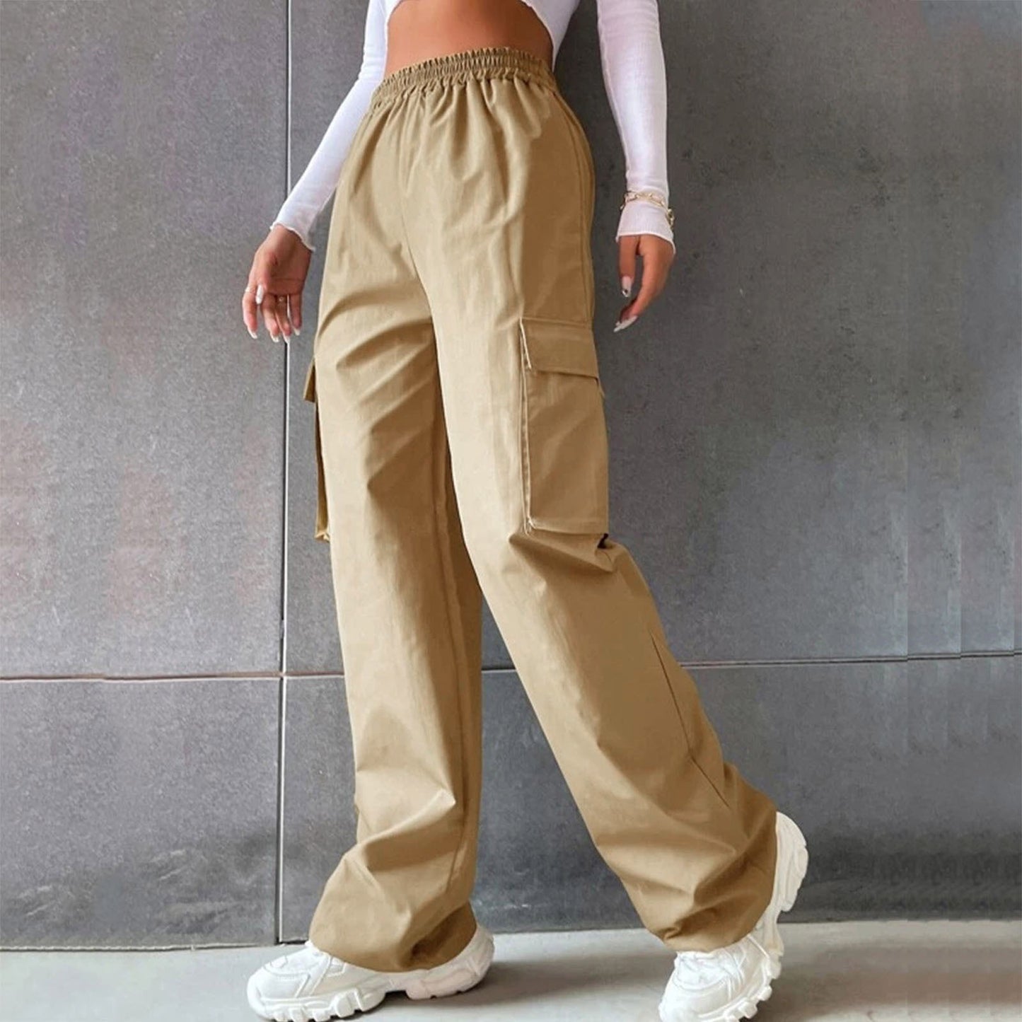 Belt High Waist Wide Leg Straight Suits