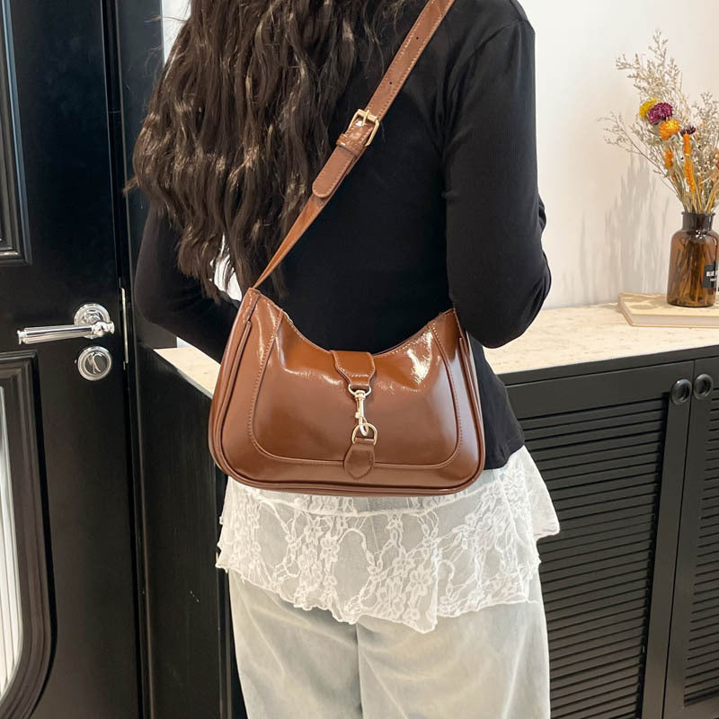 Women's Underarm French Design Glossy Summer Fashion Fashionable Stylish Texture Western Women's Shoulder Bag