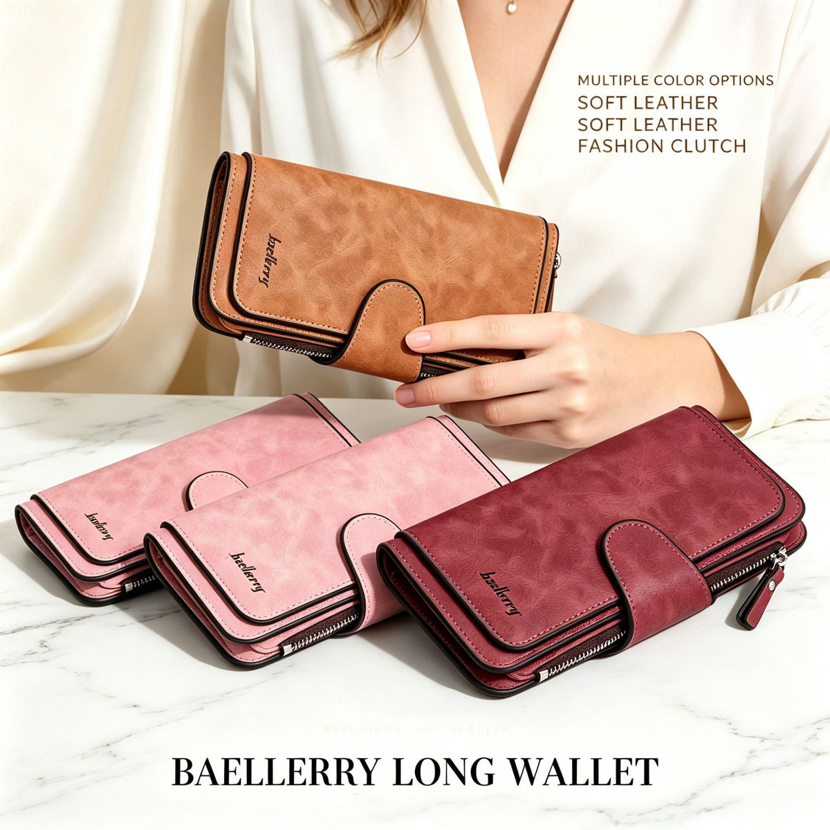 Women's Long Korean Style Multiple Slots Zipper Ladies Wallet