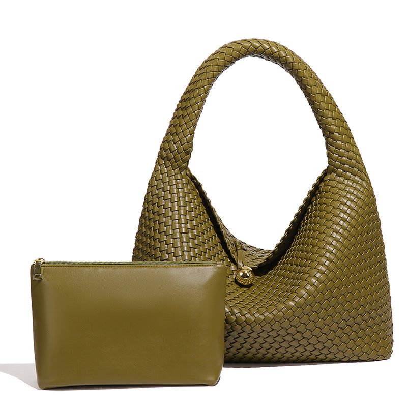 Women's Fashion Golden Ball Handmade Woven Texture Trendy Niche Bags