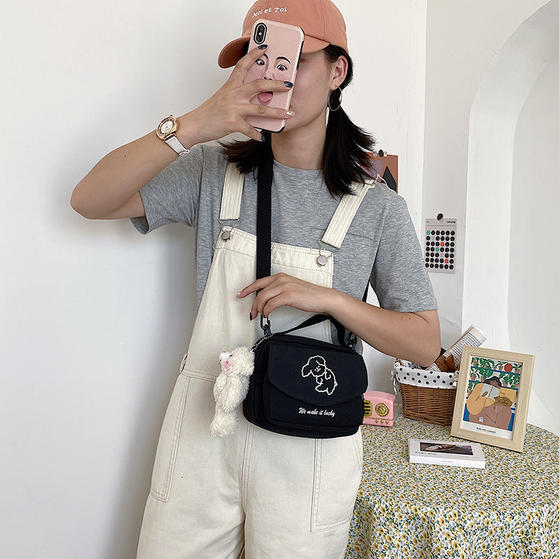 Cute Mori Secondary Cartoon Canvas Niche Bags