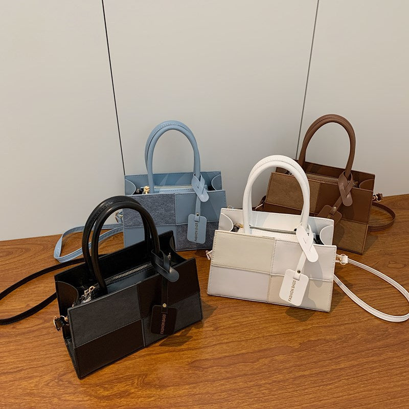 Women's Simple Stitching Large Capacity Texture Solid Color Women's Shoulder Bag