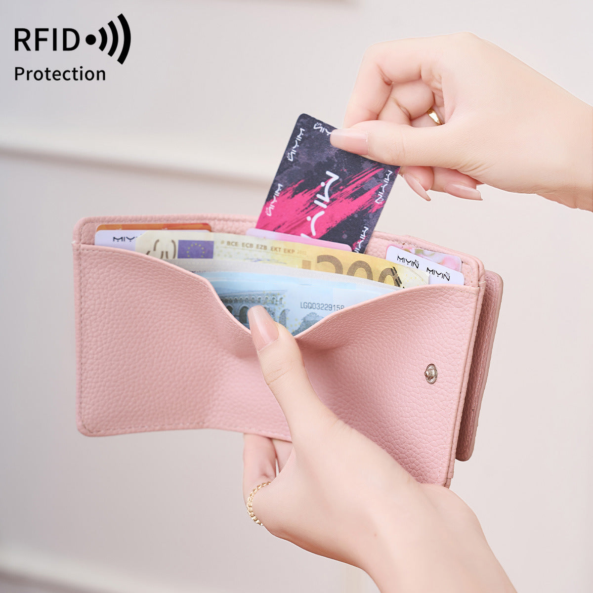 Women's Lychee Pattern Short Flip Buggy Fashion Ladies Wallet