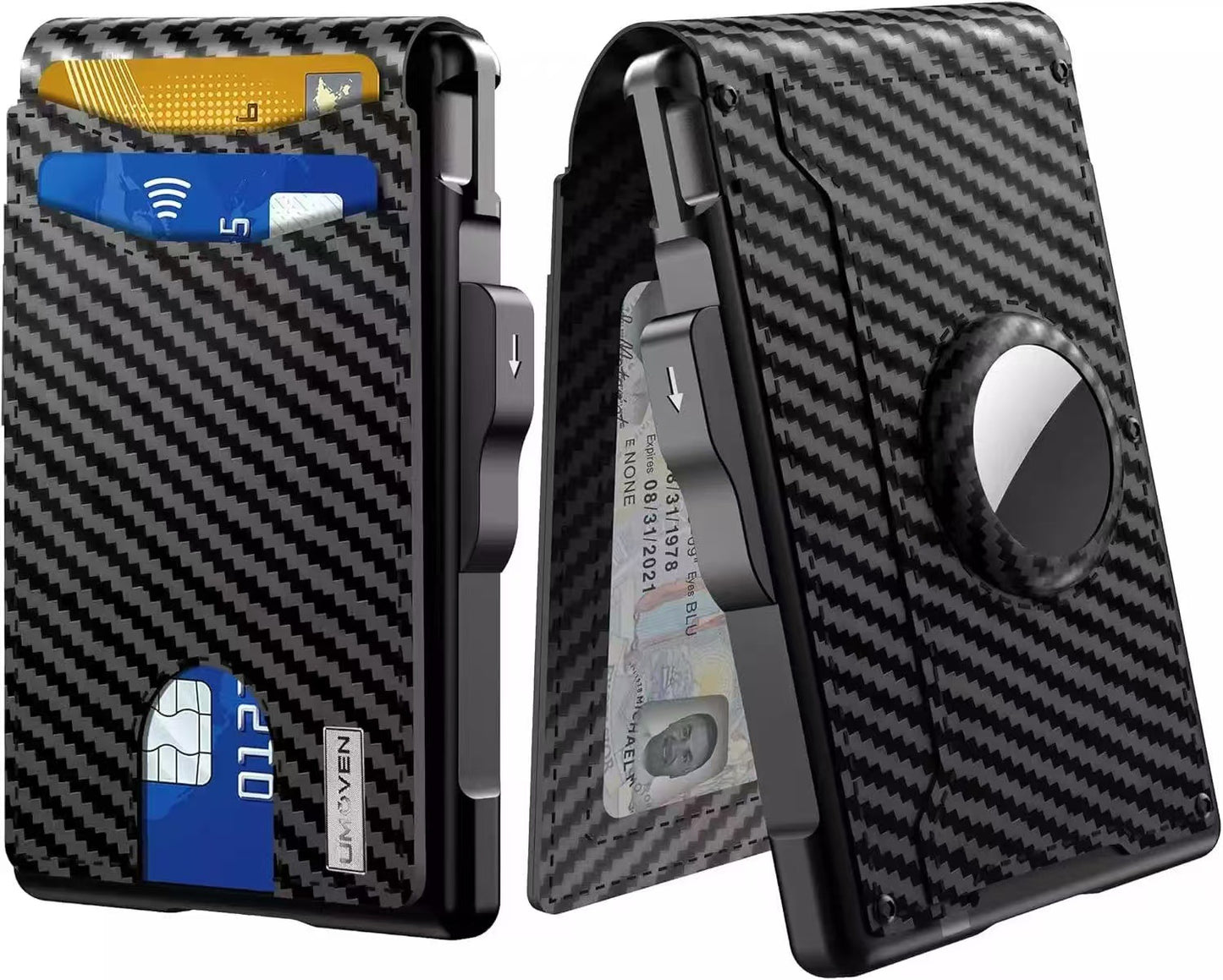 Men's Large Capacity Position Flip Carbon Fiber Card Holder