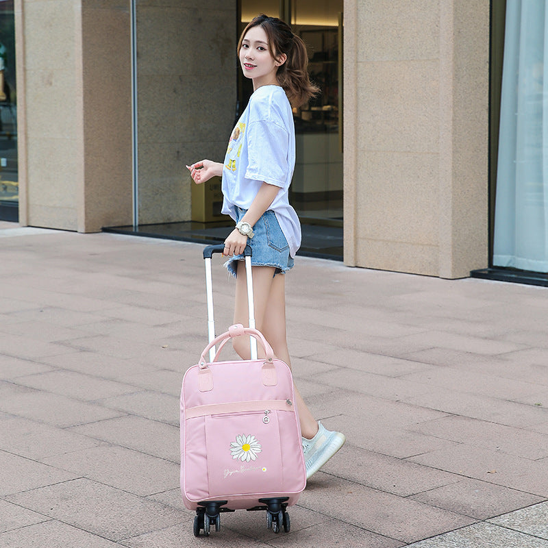 Can Back Female Hand-held Cute Large Capacity Draw-bar Travel Bags