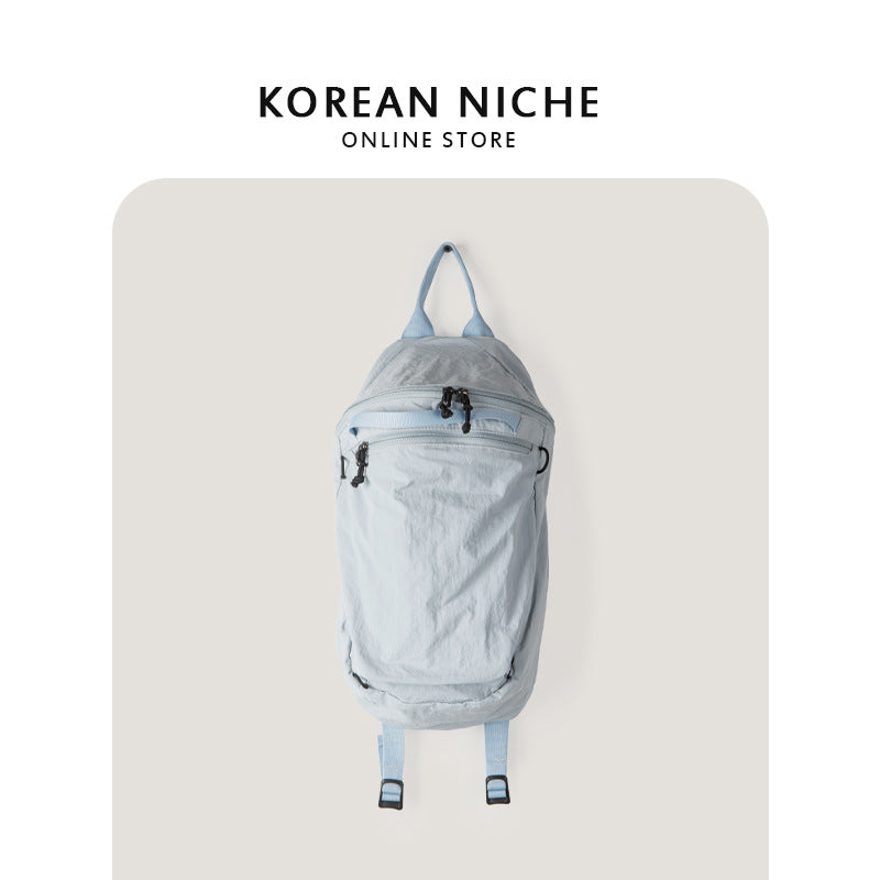 Nylon Cloth Waterproof Rucksack Simple Large Capacity Pleated Backpacks