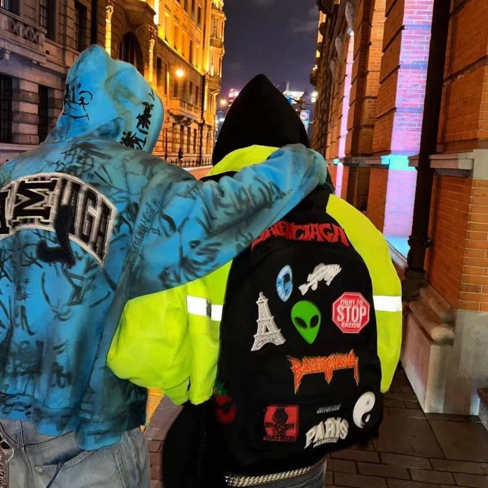 Versatile Elegant Alien Embroidery Iti Stickers Backpacks